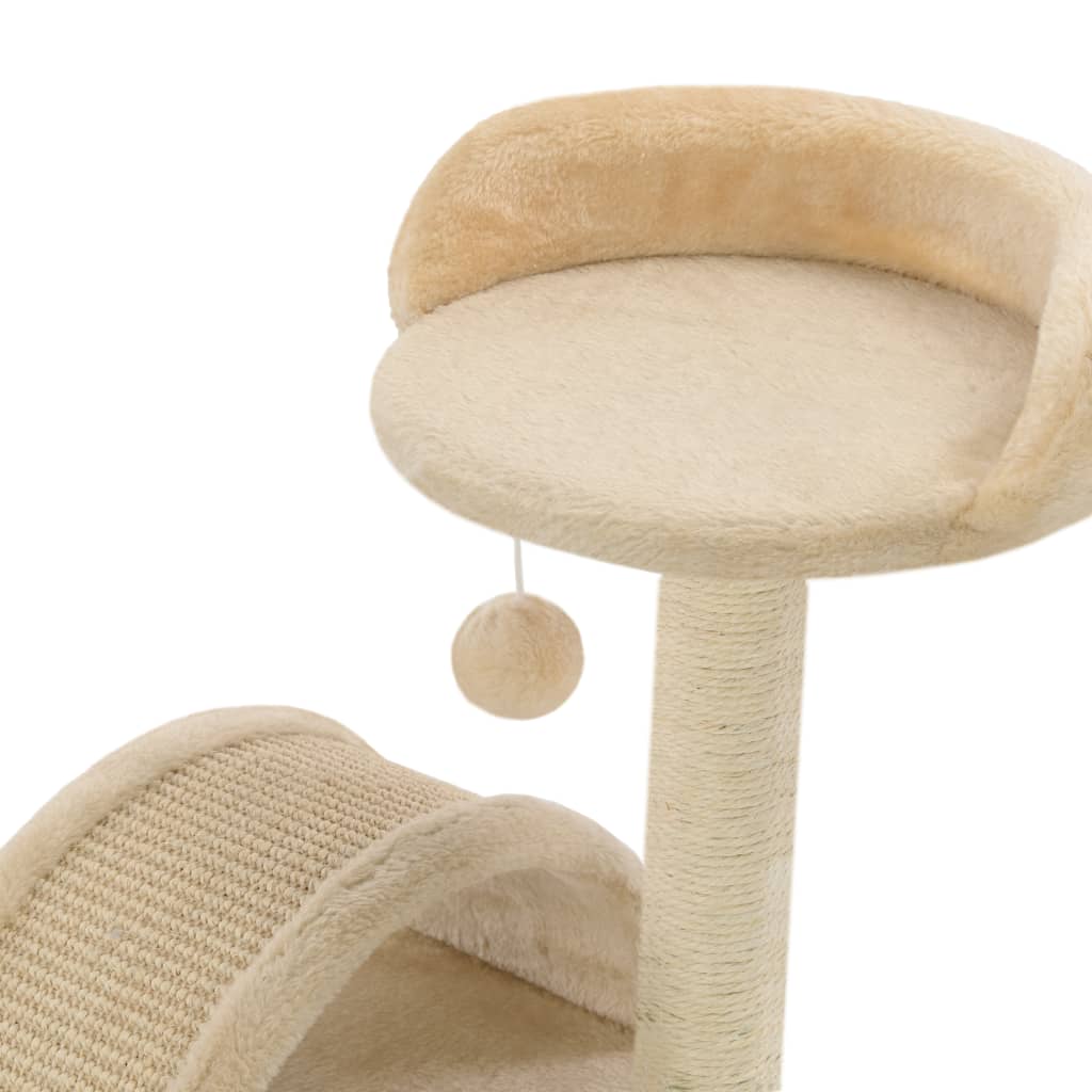 Rascador Para Gatos Con Poste De Sisal Y Marrón