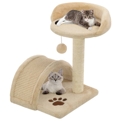 Rascador Para Gatos Con Poste De Sisal Y Marrón