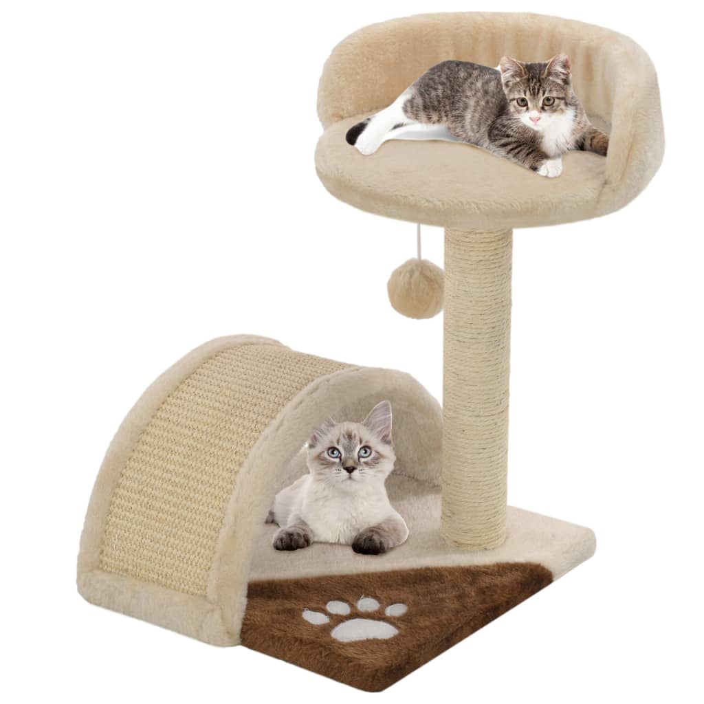 Rascador Para Gatos Con Poste De Sisal Y Marrón