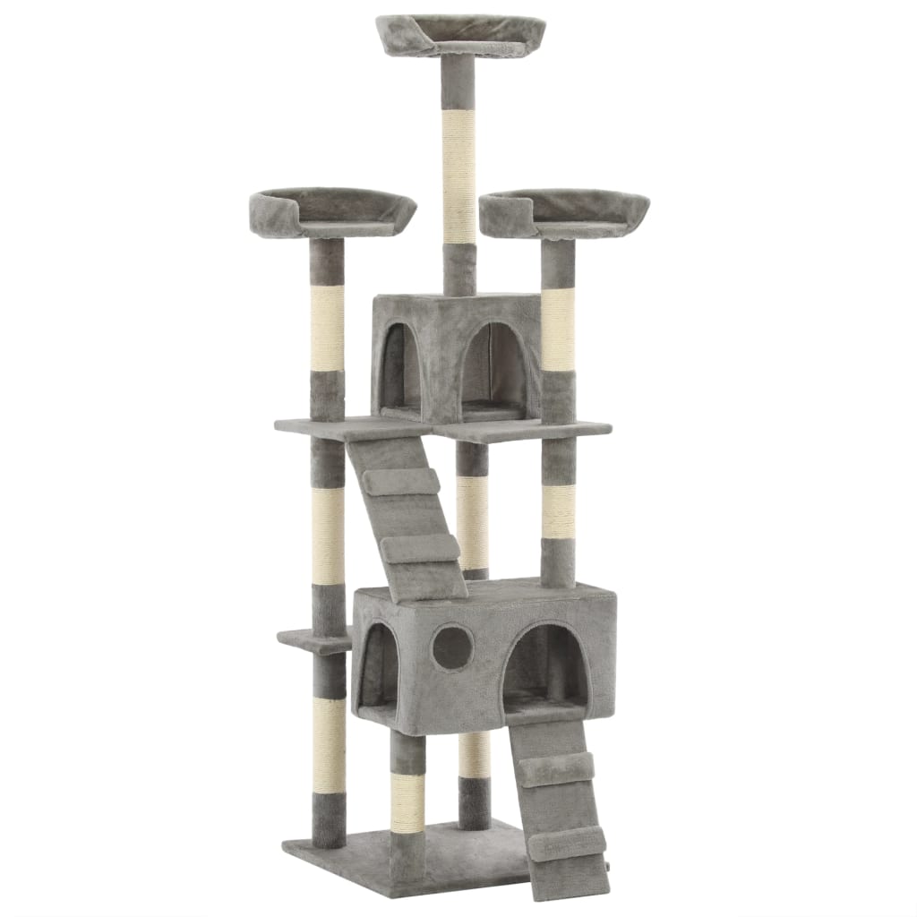 Rascador Para Gatos Poste De Sisal 170 Cm Huellas Beige