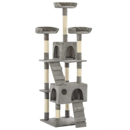 Rascador Para Gatos Poste De Sisal 170 Cm Huellas Beige