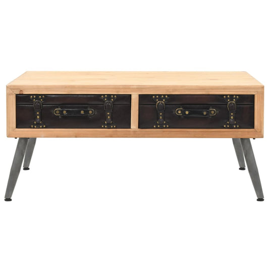 Mesa De Centro De Madera Maciza De Abeto 115X55X50 Cm