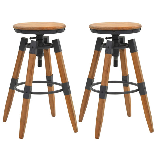 Taburetes De Cocina 2 Unidades Madera Maciza De Abeto