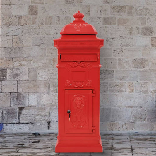 Buzón De Columna De Aluminio Estilo Vintage Inoxidable