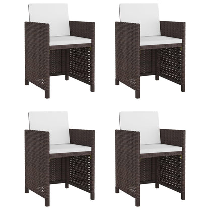 Set De Comedor Jardín 5 Pzas Y Cojines Ratán Sintético
