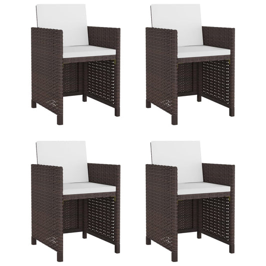 Set De Comedor Jardín 5 Pzas Y Cojines Ratán Sintético
