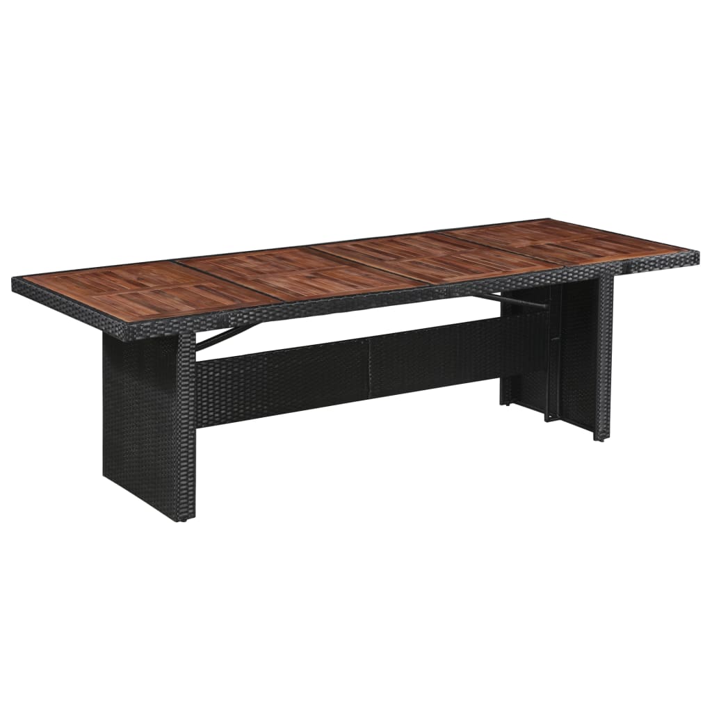 Mesa De Jardín Ratán Sintético Y Vidrio 240X90X74 Cm