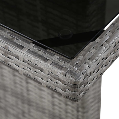 Mesa De Jardín Ratán Sintético Y Vidrio 240X90X74 Cm