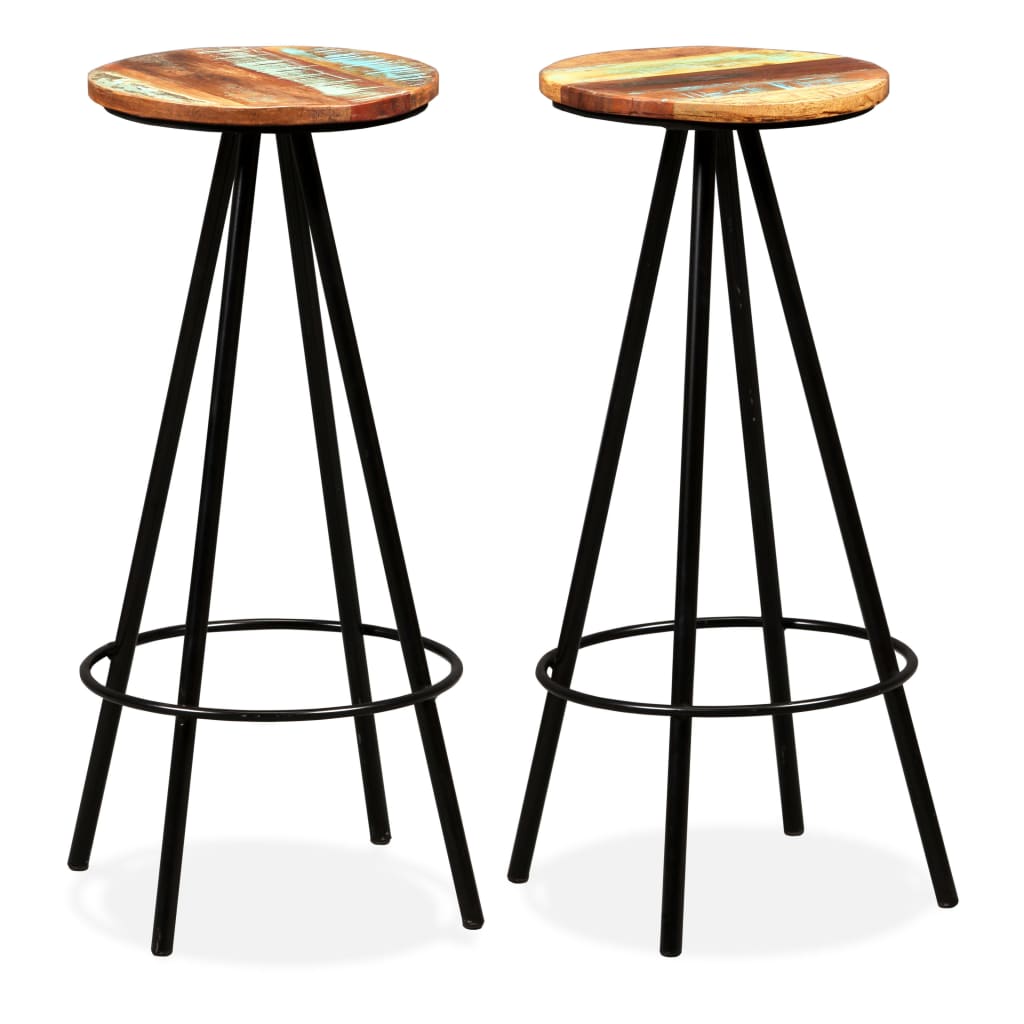 Set De Muebles De Bar 3 Piezas Acacia Y Madera Reciclada
