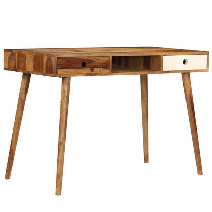 Escritorio De Madera Maciza De Acacia 110X55X76 Cm
