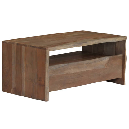 Borde Vivo Madera Maciza Acacia Gris 90X50X40 Cm