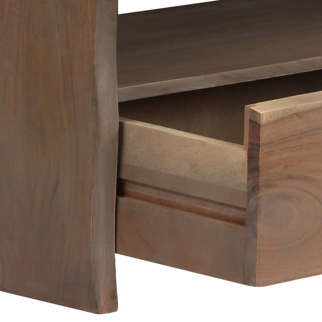 Borde Vivo Madera Maciza Acacia Gris 90X50X40 Cm