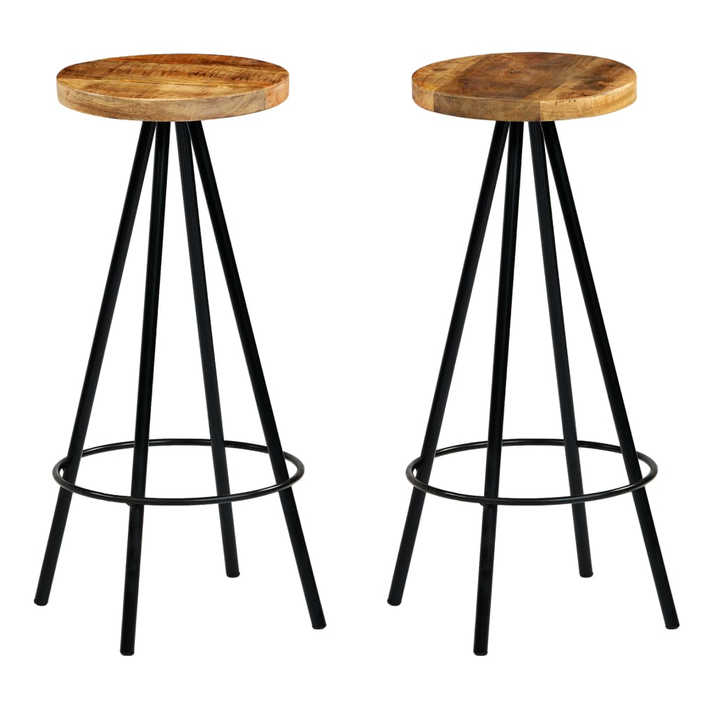 Taburetes De Barra De Cocina 4 Unidades Madera Maciza De Mango