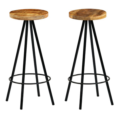 Taburetes De Barra De Cocina 4 Unidades Madera Maciza De Mango