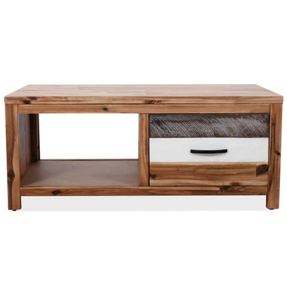 Mesa De Centro De Madera Maciza De Acacia 90X50X37,5 Cm