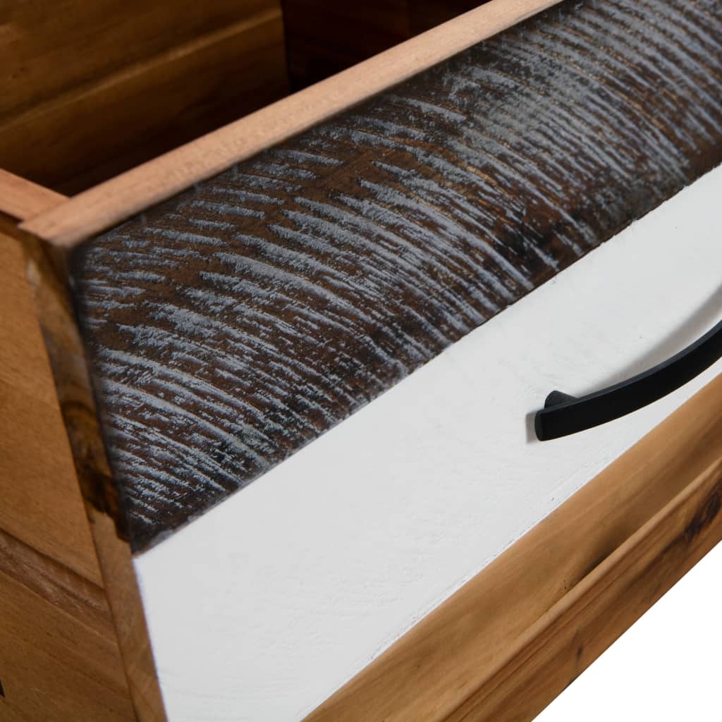 Mesa De Centro De Madera Maciza De Acacia 90X50X37,5 Cm