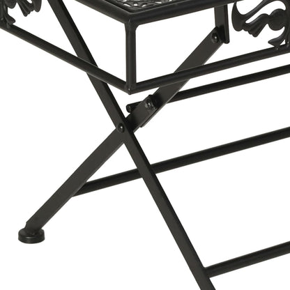 Mesa De Centro Plegable Estilo Vintage Metal Negro 100X50X45 Cm