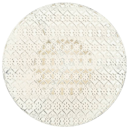 Mesa Bistró Estilo Vintage Metal Redonda 40X70 Cm Blanca