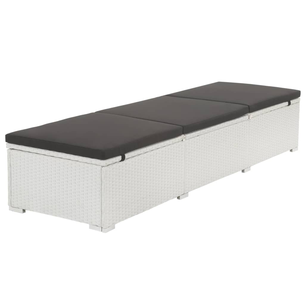Tumbona Con Cojín Ratán Sintético Blanco