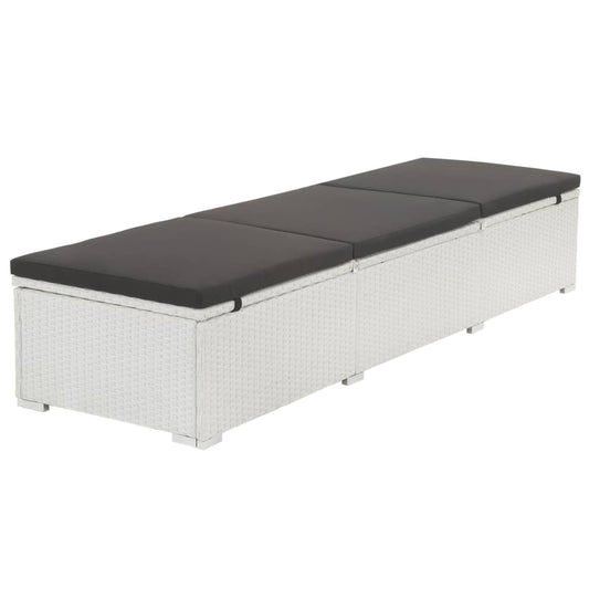 Tumbona Con Cojín Ratán Sintético Blanco