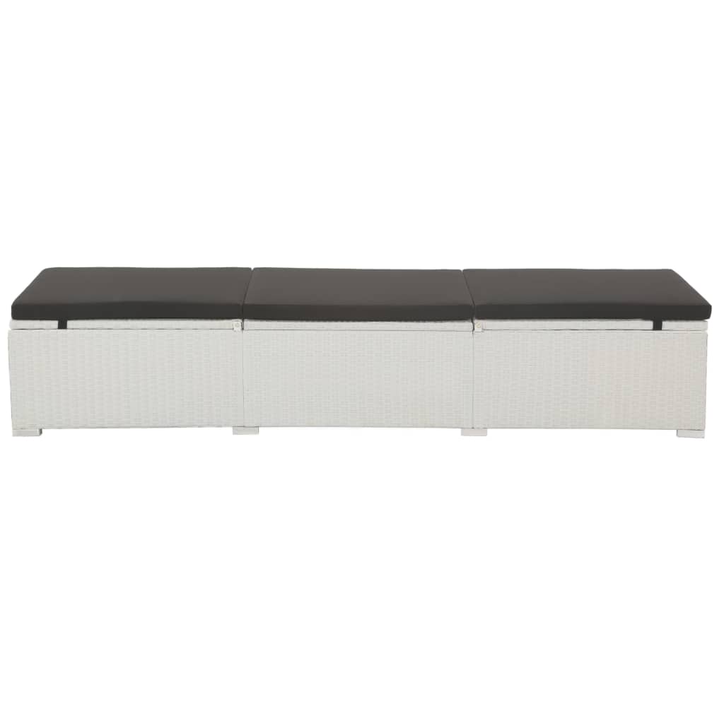 Tumbona Con Cojín Ratán Sintético Blanco