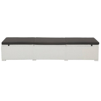 Tumbona Con Cojín Ratán Sintético Blanco