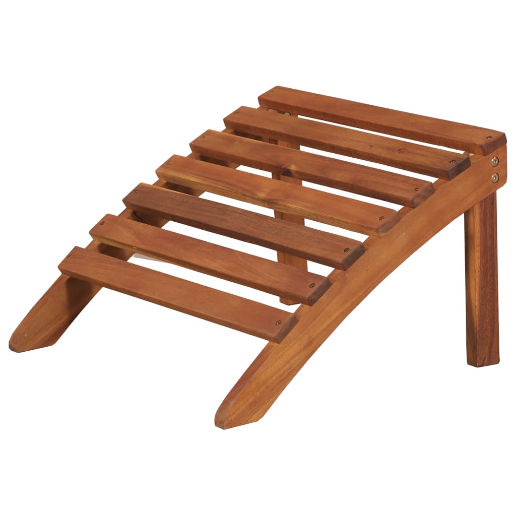 Silla De Jardín Adirondack Con Reposapiés Madera Acacia Maciza
