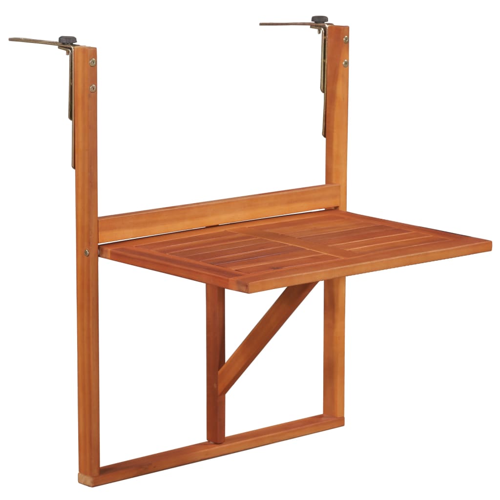 Mesa De Balcón Colgante Madera De Acacia Maciza 64,5X44X80 Cm