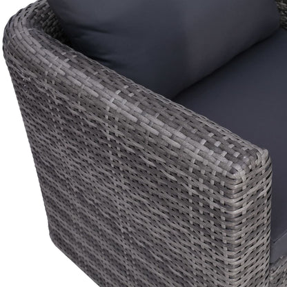 Silla De Jardín Con Cojines Ratán Sintético Gris