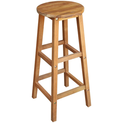 Set Mesa De Bar Y Taburetes 7 Piezas De Madera De Acacia Maciza