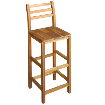 Set Mesa De Bar Y Sillas 7 Piezas De Madera De Acacia Maciza