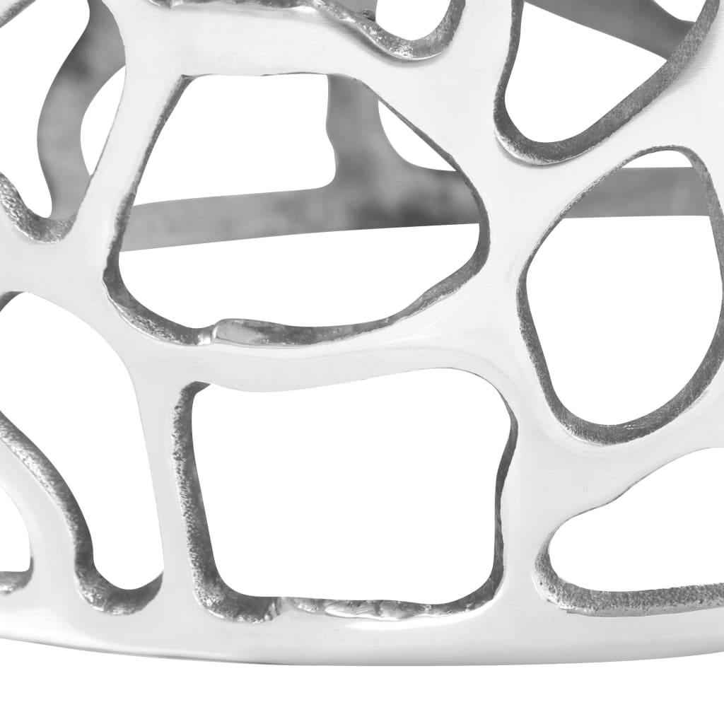 Mesa De Centro De Aluminio Fundido Plateado