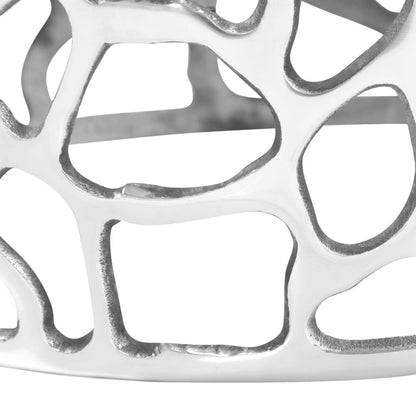 Mesa De Centro De Aluminio Fundido Plateado