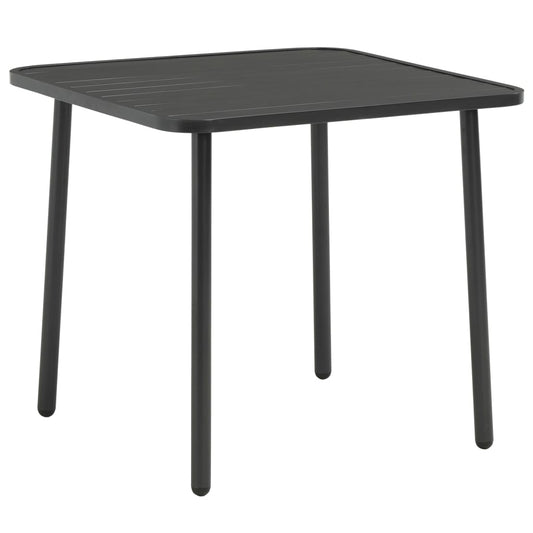 Mesa De Jardín De Acero Gris Oscuro