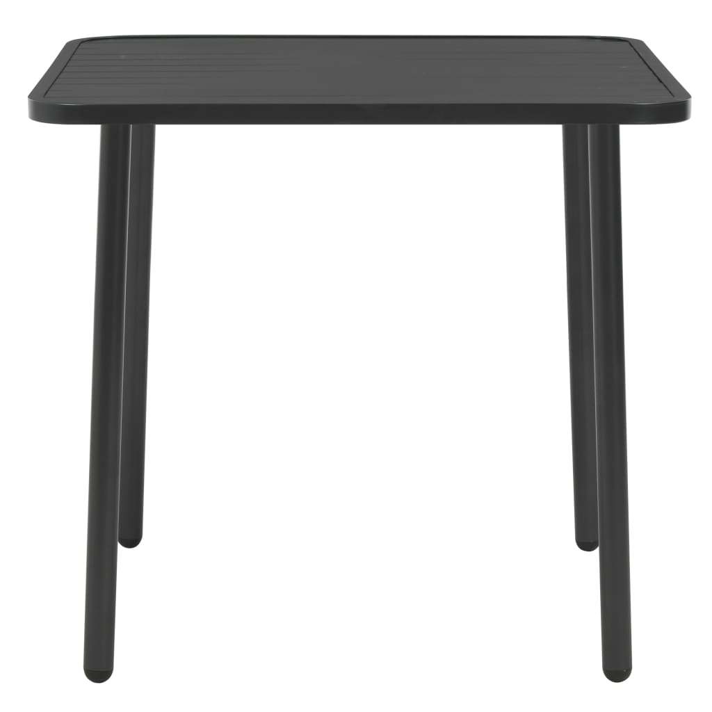 Mesa De Jardín De Acero Gris Oscuro