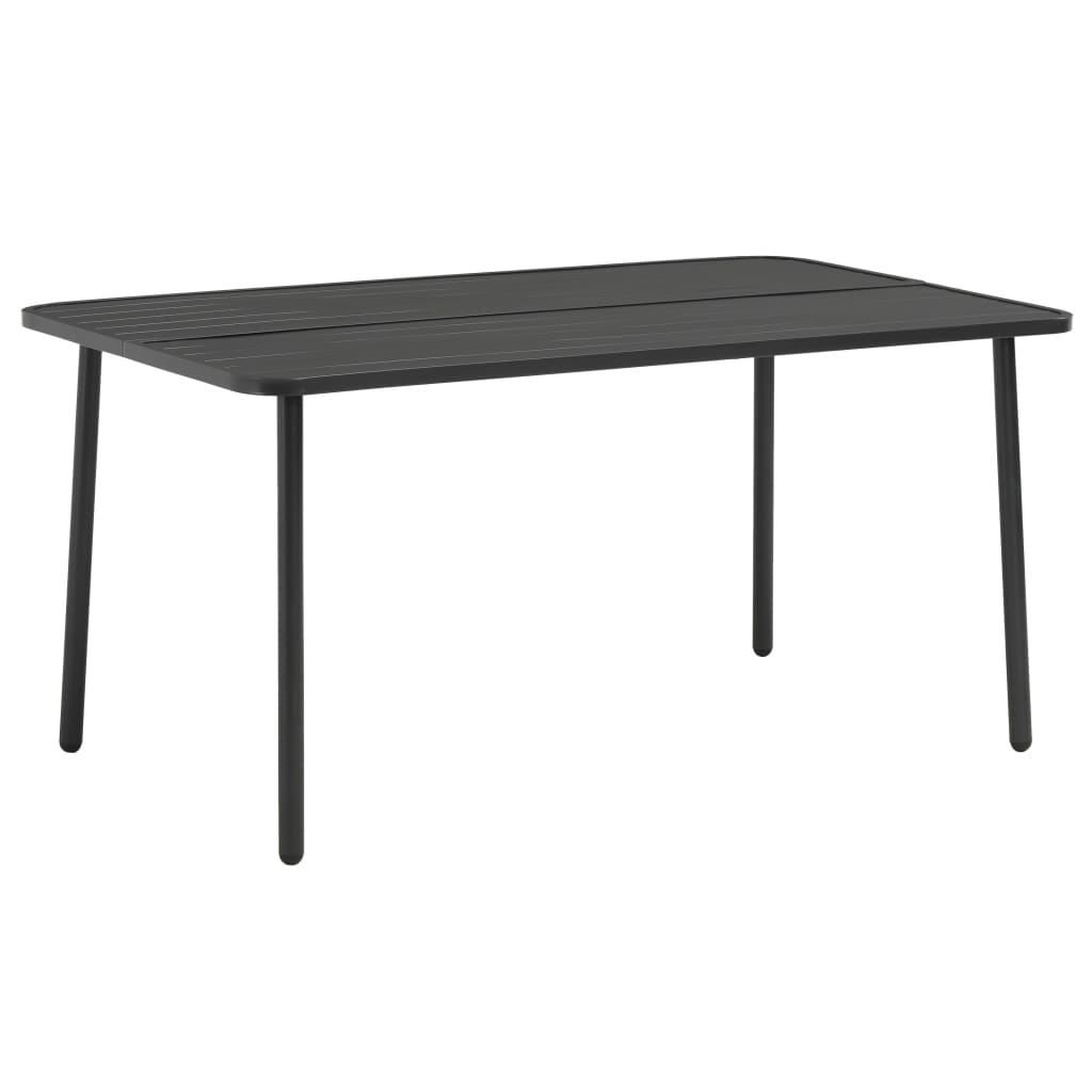 Mesa De Jardín De Acero Gris Oscuro