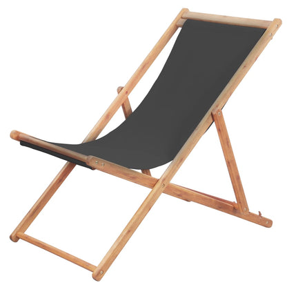 Silla De Playa Plegable De Tela Y Estructura De Madera Roja