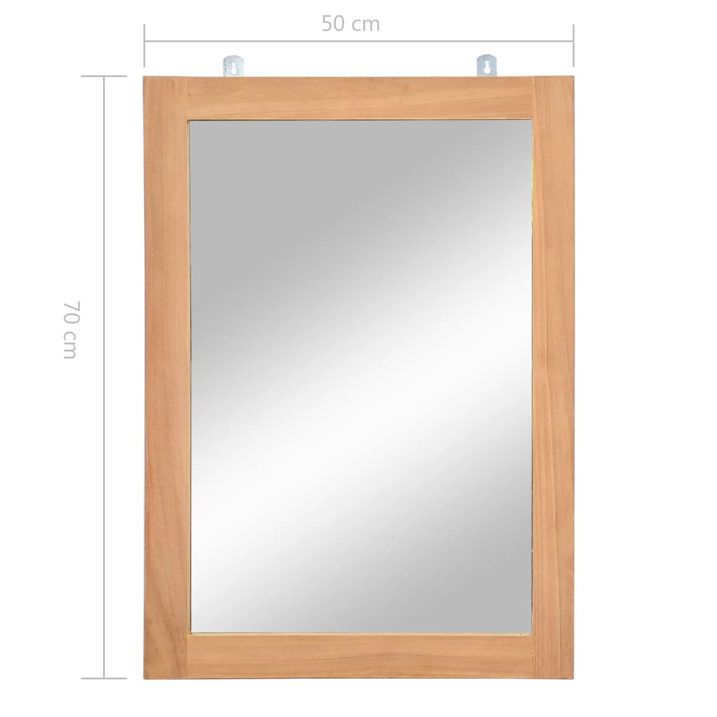 Espejo De Pared Madera De Teca Maciza 50X70 Cm