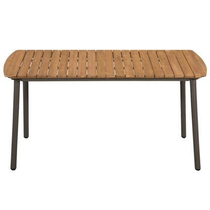 Mesa De Jardín Madera Maciza De Acacia Y Acero