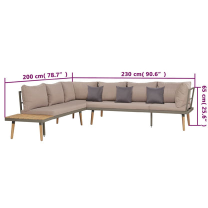 Juego Muebles De Jardín 4 Piezas Y Cojines Madera Maciza Acacia