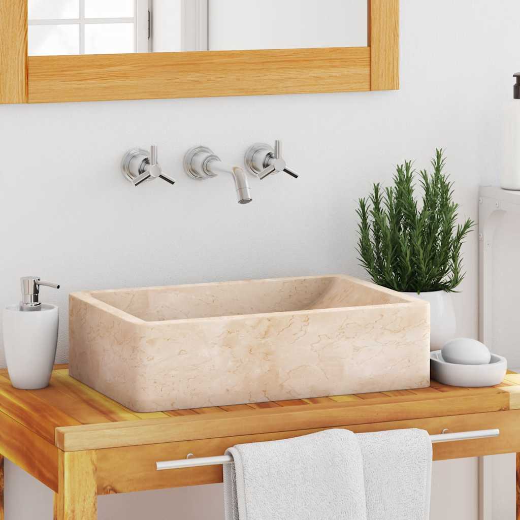 Lavabo De Mármol Con Brillo 45X30X12 Cm