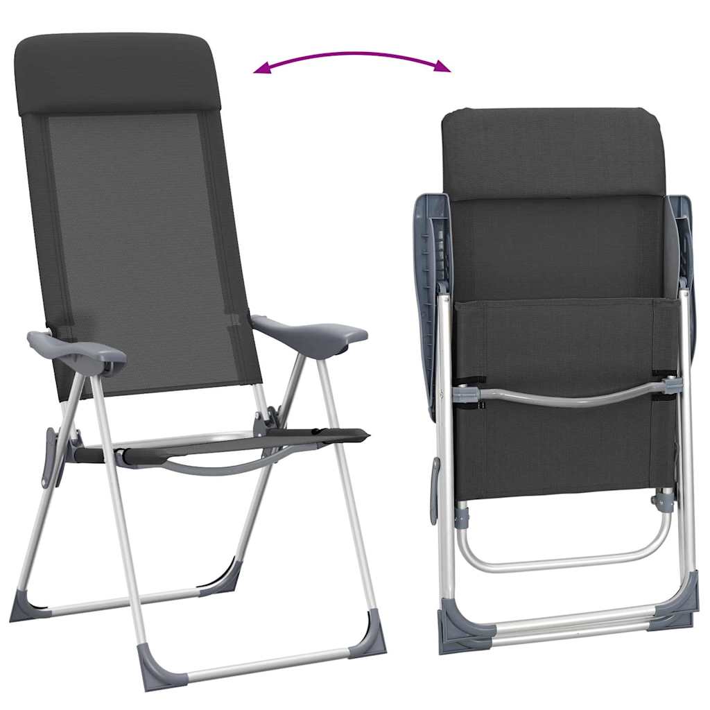 Sillas De Camping Plegables De Aluminio 2 Unidades
