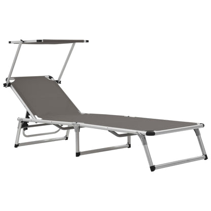Tumbona Plegable Con Techo Aluminio Y Textileno Negra