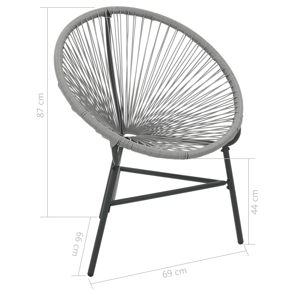 Silla Redonda De Cuerdas De Jardín Ratán Sintético