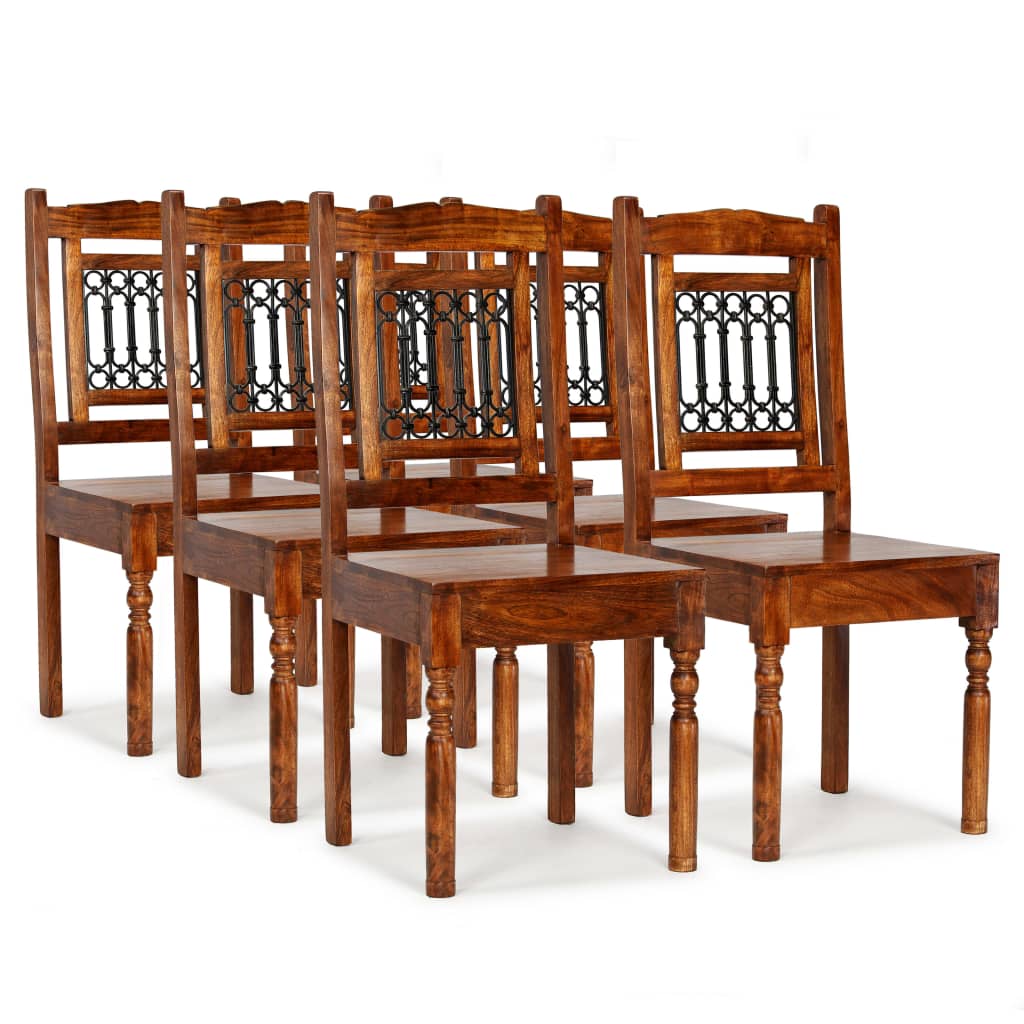 Sillas De Comedor 6 Unidades Madera Maciza Clásica