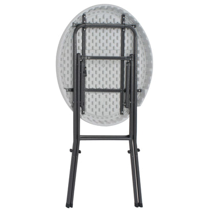 Mesa De Jardín Plegable Hdpe Blanca 80X110 Cm