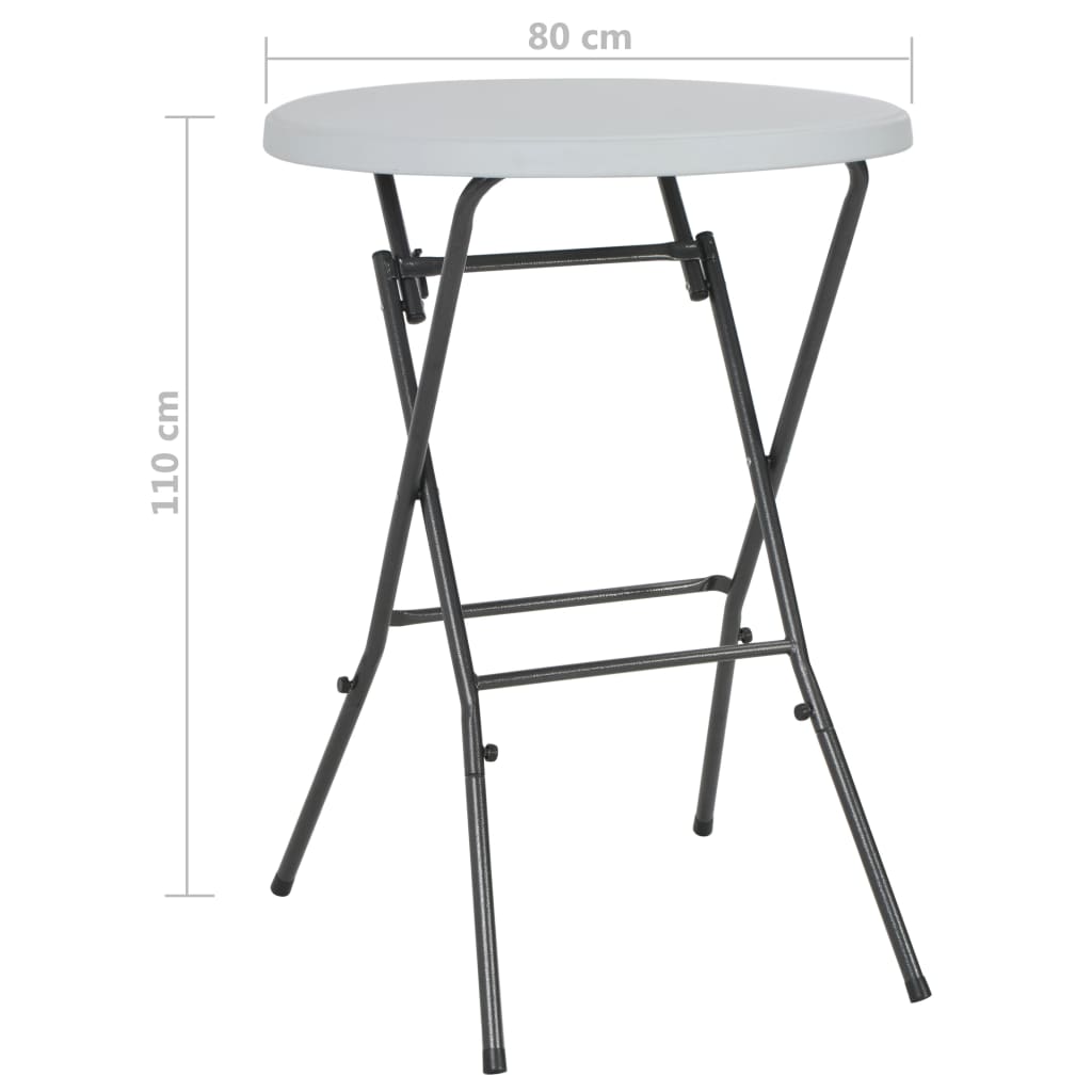 Mesa De Jardín Plegable Hdpe Blanca 80X110 Cm