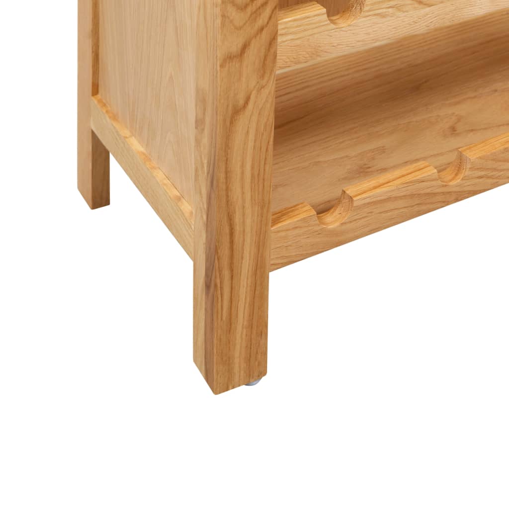 Mueble Botellero De Madera Maciza De Roble 72X32X90 Cm