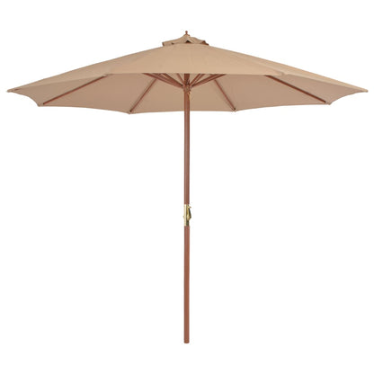 Sombrilla De Jardín Con Palo De Madera Gris Taupe 300 Cm