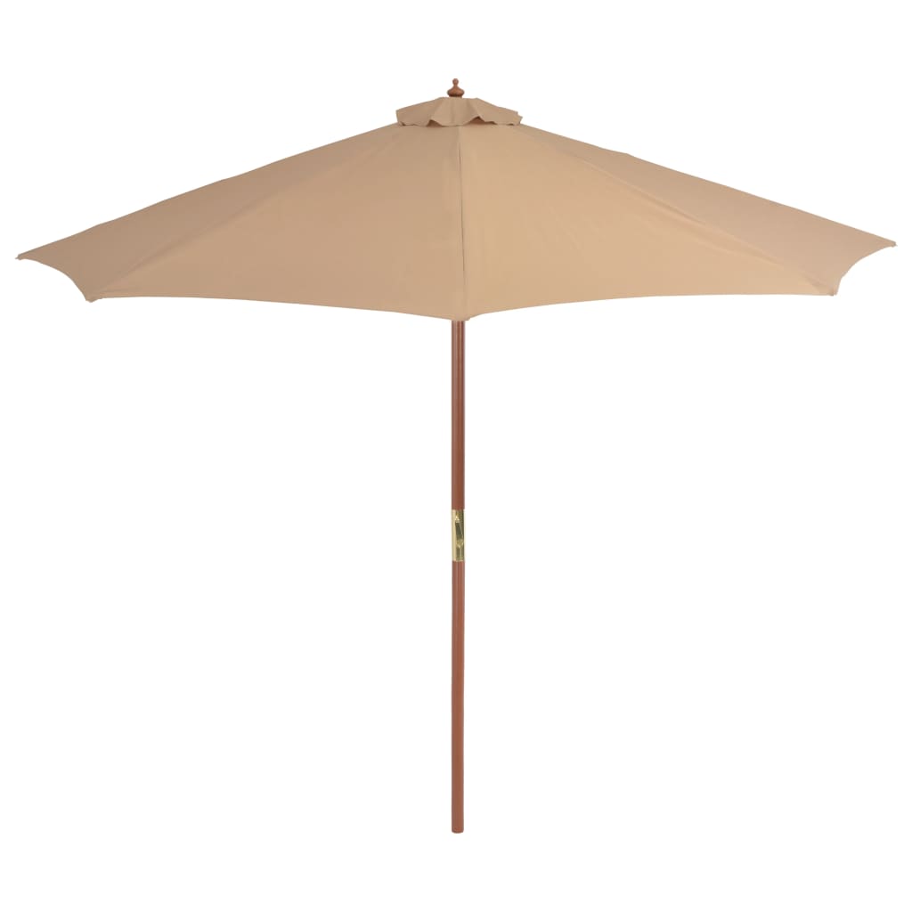 Sombrilla De Jardín Con Palo De Madera Gris Taupe 300 Cm